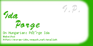 ida porge business card